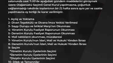 Kayserispor Olağanüstü Genel Kurulu 21 Şubat'ta