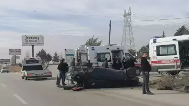 Ereğli'de Takla Atan Araçta Sürücü Yaralandı