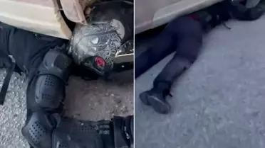 Tonlarca ağırlığındaki tırın altından mucize kurtuluş