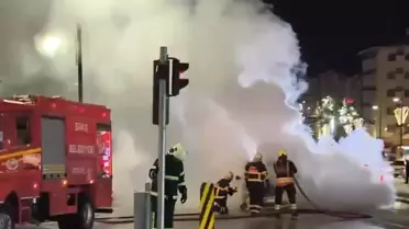 Sivas'ta Taksi Yangını