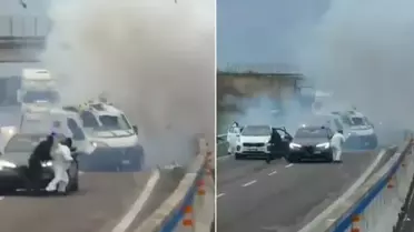 Otoyolda dehşet! Zırhlı aracı patlatıp soymaya çalıştılar