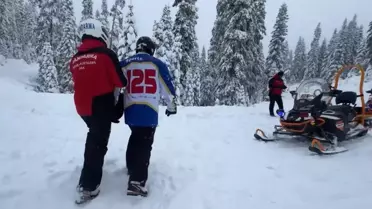 Kartalkaya'da Kayakçı Kurtarma Tatbikatı