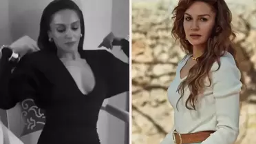 Sahra Şaş'ın dekoltesine ekipten jet müdahale