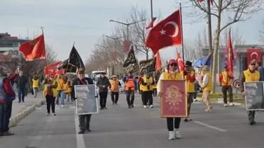 '57. Alay' için Tekirdağ'dan yola çıkan gönüllüler Gelibolu'ya geldi