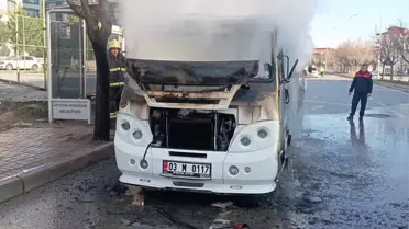 Afyonkarahisar'da Minibüs Yangını