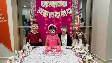 Alaçam'da şehit kızına anlamlı doğum günü kutlaması