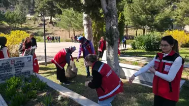 Amasya'da Şehit Mezarlıkları İçin Bakım ve Temizlik Çalışması