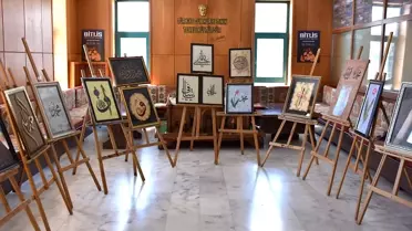 Bitlis'te Ebru ve Hat Sergisi Açıldı