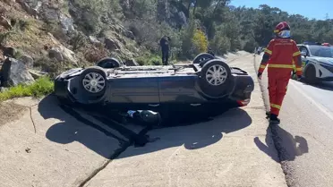 Bodrum'da Otomobil Devrildi: Sürücü Yaralandı