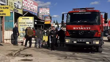 Bolu'da Oto Yıkama Dükkanında Yangın