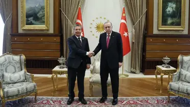 Cumhurbaşkanı Erdoğan, KKTC Başbakanı Üstel'i kabul etti