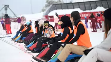 Erciyes'te Ödüllü Kızak Yarışması Düzenlendi