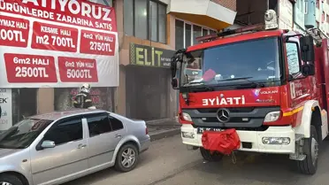 Erzurum'da Halı Mağazasında Yangın