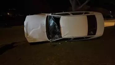 Tepebaşı'nda Devrilen Araçta Sürücü Yaralandı