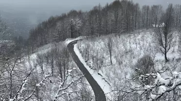 Düzce'de Dağ Köyleri Karla Kaplandı