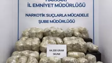 Hakkari'de Uyuşturucu Operasyonu: 64 kg Ele Geçirildi