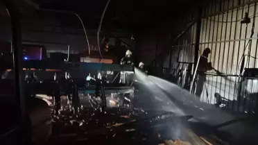 Hatay'da Marangoz Atölyesinde Yangın