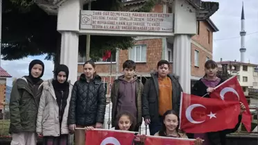 Hayrat'ta öğrenciler şehit mezarlarını ziyaret etti