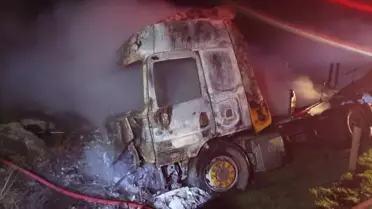 İdil'de Tır Yangını: Araç Kullanılamaz Hale Geldi