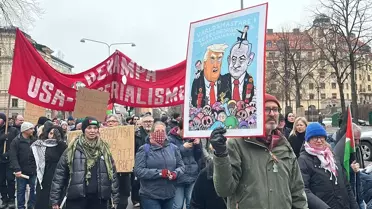 Stockholm'de İsrail Protestosu