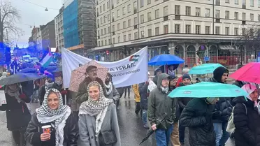 Stockholm'de İsrail'e Protesto