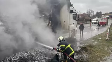 Pınarhisar'da Hamsi Yüklü Tır Bunun Yangın Çıkardı