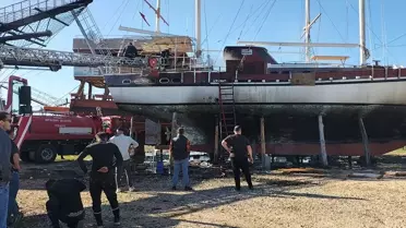 Manavgat'ta Tersanede Yangın