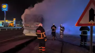 Kızıltepe'de Tırda Yangın Çıktı