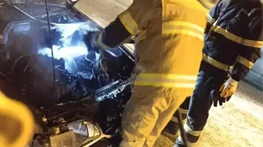 Mardin'de Seyir Halindeki Araçta Yangın