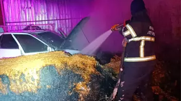 Kızıltepe'de Park Halindeki Araçta Yangın