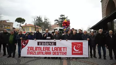Edirne'de Mescid-i Aksa İçin Tepki
