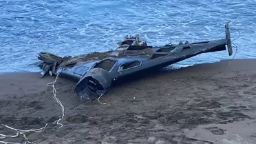 Ünye'de Kıyıya Vuran İHA Parçası İncelendi