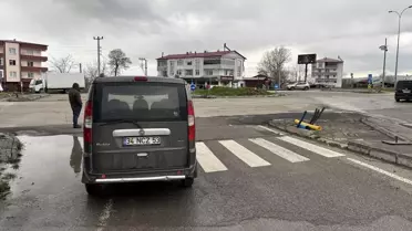 Samsun'da Otomobil Çarpışması Güvenlik Kamerasında