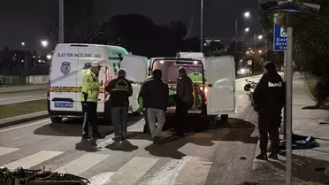 Samsun'da Minibüs Motosikletle Çarpıştı