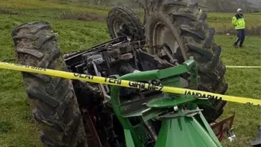 Traktör Devrildi: 1 Ölü 1 Yaralı