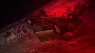 Siverek'te Otomobil Şarampole Devrildi