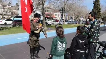 Şehitler için İstanbul'dan Çanakkale'ye yürüyen gazi torunu Tekirdağ'a ulaştı