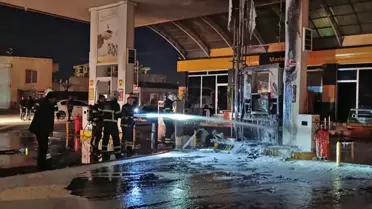 Siirt'te Akaryakıt İstasyonunda Yangın