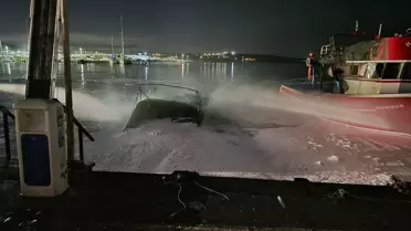 Şile'de Yatta Yangın Çıktı