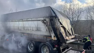 Sinop'ta Kamyon Yangını Söndürüldü