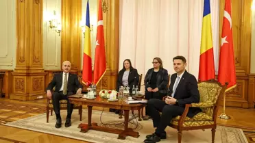 TBMM Başkanı Kurtulmuş, Bükreş'te Romanya Senato Başkanı Abrudean ile görüştü