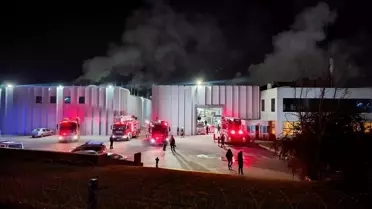 Çerkezköy'de Fabrika Bacasında Yangın