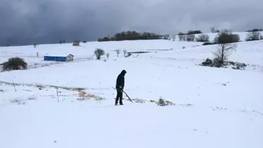 Tokat-Sivas Yolunda Kar Yağışı