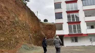 Yomra'da İstinat Duvarı Çöktü