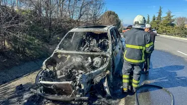 Uşak'ta Araç Yangını