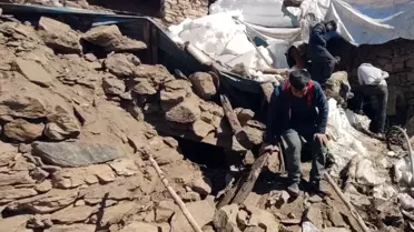 Çatak'ta Çöken Ağıl Duvarında Kuzular Kurtarılıyor