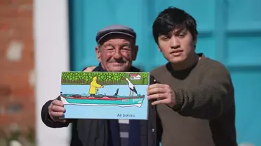 Otizmli Gençten Leylek ve Balıkçıya Resim Hediyesi