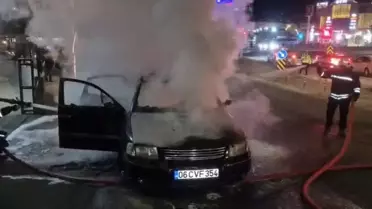 Yozgat'ta Alev Alan Araç Kullanılamaz Hale Geldi