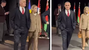 Brüksel'e giden Hacıosmanoğlu'nun yürüyüşü ve tavırları olay oldu