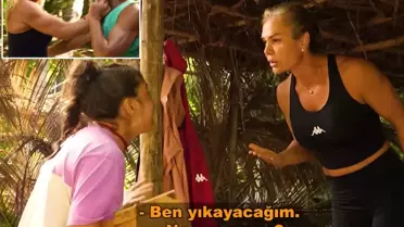 Survivor'da Nagihan, Seren Ay'ı hastanelik etti